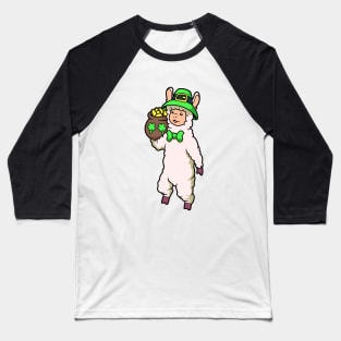 Llama Leprechaun - St Patricks Llama Baseball T-Shirt